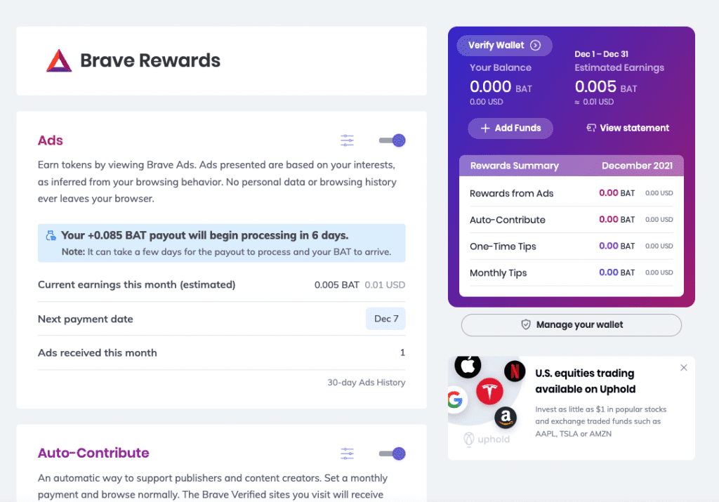 แนะนำ "Brave" เบราว์เซอร์ที่ผมเลือกใช้แทน Chrome 6 brave reward example