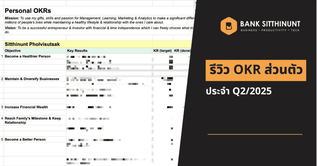 รีวิว Personal OKR Q2/2025 และ Things in General 2 Featured Image Q22025 OKR